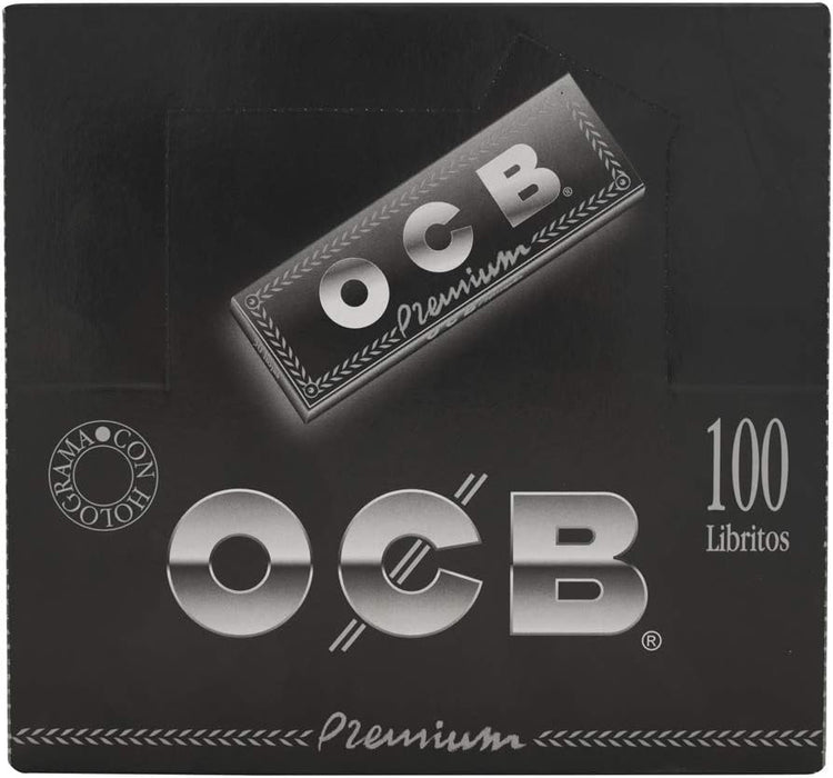 OCB Premium 1 1/4, Caja de 100 Librillos de Papel de Fumar. El formato de máximo ahorro para el fumador exigente. Papel ultrafino de combustión lenta para un sabor más puro. Ocb - frontal