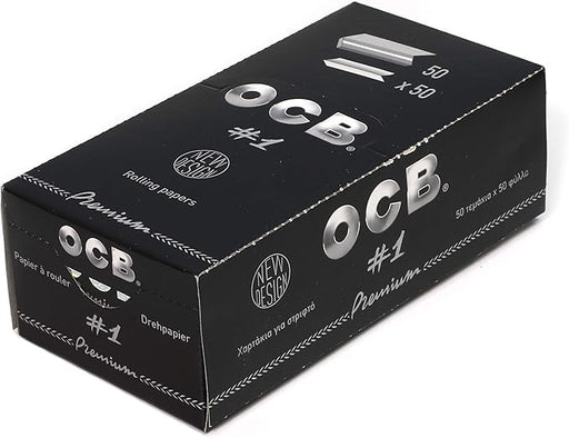 OCB Premium Papel de Fumar, Tamaño Regular #1. Papel de liar corto, ultrafino y de combustión lenta, fabricado con lino y goma arábiga natural para un sabor puro. Ocb - frontal