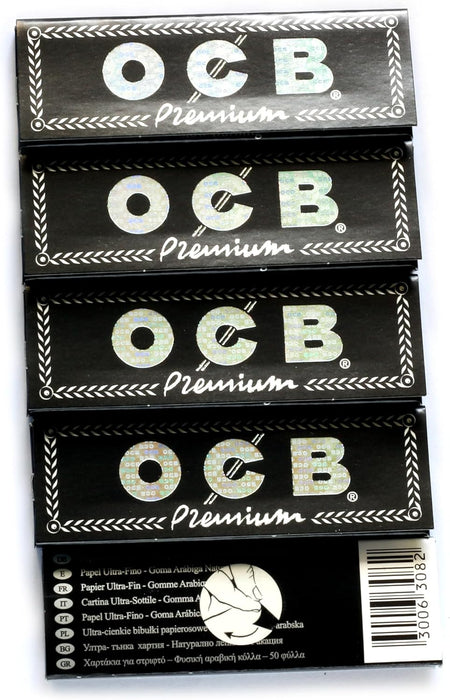 OCB Premium Papel de Fumar, Tamaño Regular #1. Papel de liar corto, ultrafino y de combustión lenta, fabricado con lino y goma arábiga natural para un sabor puro. Ocb - ingredientes