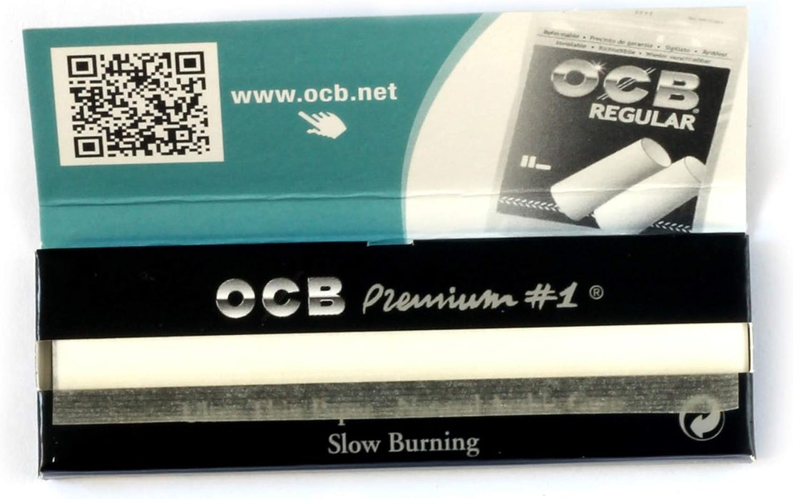 OCB Premium Papel de Fumar, Tamaño Regular #1. Papel de liar corto, ultrafino y de combustión lenta, fabricado con lino y goma arábiga natural para un sabor puro. Ocb - uso
