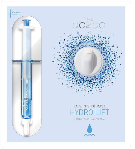 The Oozoo Face In-Shot Mask Hydrolift, mascarilla facial coreana con jeringa activadora para una hidratación intensa y efecto lifting inmediato en una sola aplicación. Oozoo - frontal