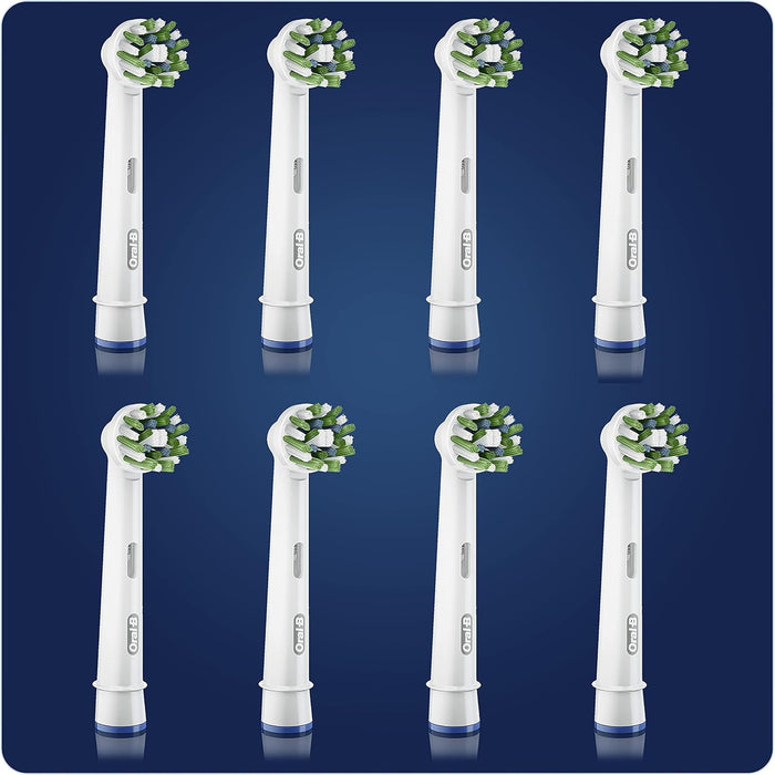 Oral-B CrossAction Pack de 8 Recambios para Cepillo Eléctrico. Con tecnología CleanMaximiser para un rendimiento óptimo y una eliminación de placa hasta un 100% superior. Oral-B - presentacion