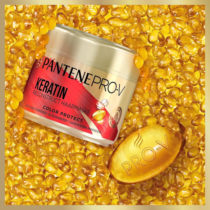 Mascarilla Pantene Pro-V Repara y Protege con Keratina. Un tratamiento intensivo para cabello teñido o con mechas que repara los signos del daño y protege el color. Pantene - extra