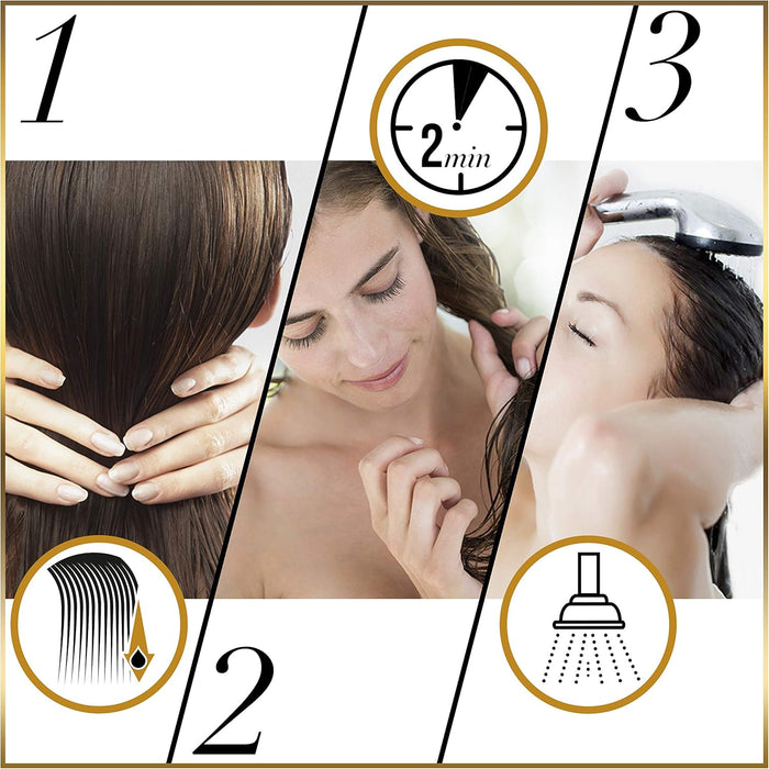 Mascarilla Pantene Pro-V Repara y Protege con Keratina. Un tratamiento intensivo para cabello teñido o con mechas que repara los signos del daño y protege el color. Pantene - lateral