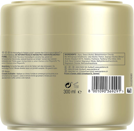Mascarilla Pantene Pro-V Repara y Protege con Keratina. Un tratamiento intensivo para cabello teñido o con mechas que repara los signos del daño y protege el color. Pantene - pack