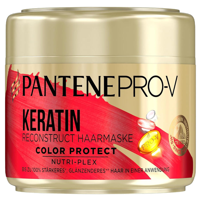 Mascarilla Pantene Pro-V Repara y Protege con Keratina. Un tratamiento intensivo para cabello teñido o con mechas que repara los signos del daño y protege el color. Pantene - presentacion