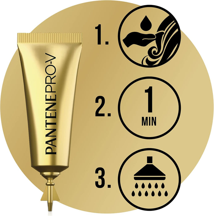 Tratamiento capilar Pantene Pro-V Ampollas Rescate 1 Minuto Repara y Protege. Pack de 3 cajas (9 ampollas de 15 ml en total) para pelo débil, seco y dañado. Pantene - detalle