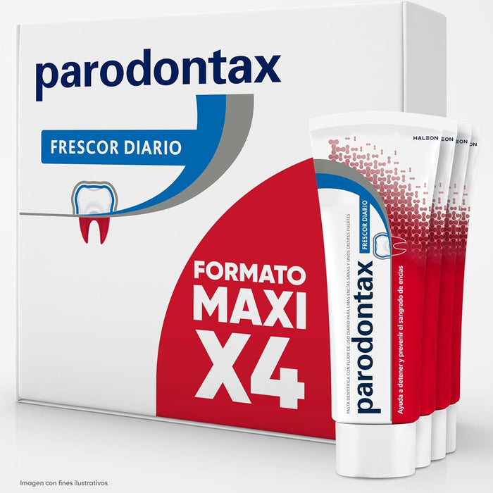 Parodontax Blanqueante Diario, pack de 4x75 ml. Pasta dental para el cuidado de encías sensibles, previene el sangrado y blanquea el esmalte dental de forma eficaz. Parodontax - zoom