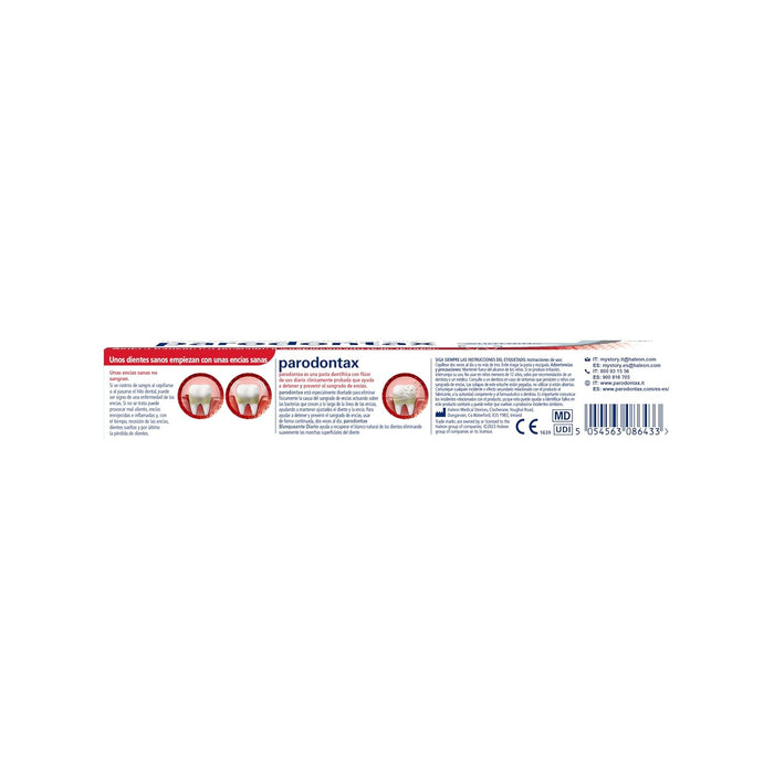 Parodontax Blanqueante, pack de 4x75ml, pasta dental de uso diario con flúor. Tratamiento eficaz para detener y prevenir el sangrado de encías y recuperar el blanco natural. Parodontax - zoom