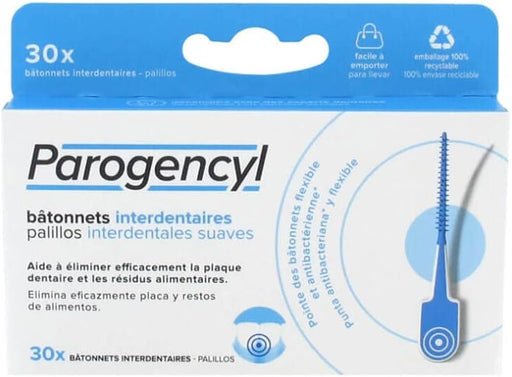 Palillos Interdentales Suaves Parogencyl (30 unidades). La herramienta esencial para una limpieza interdental más eficaz, suave y cómoda después de cada comida. Parogencyl - frontal