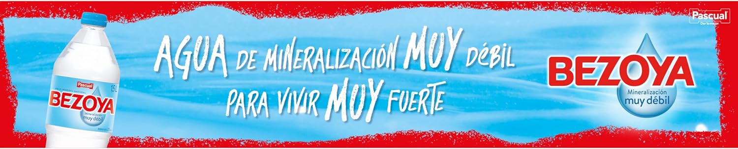 Bezoya Agua Mineral Natural de Mineralización muy Débil, Formato Ahorro 8L con Grifo. La opción más cómoda y sostenible para la hidratación diaria de toda la familia. Pascual - ingredientes