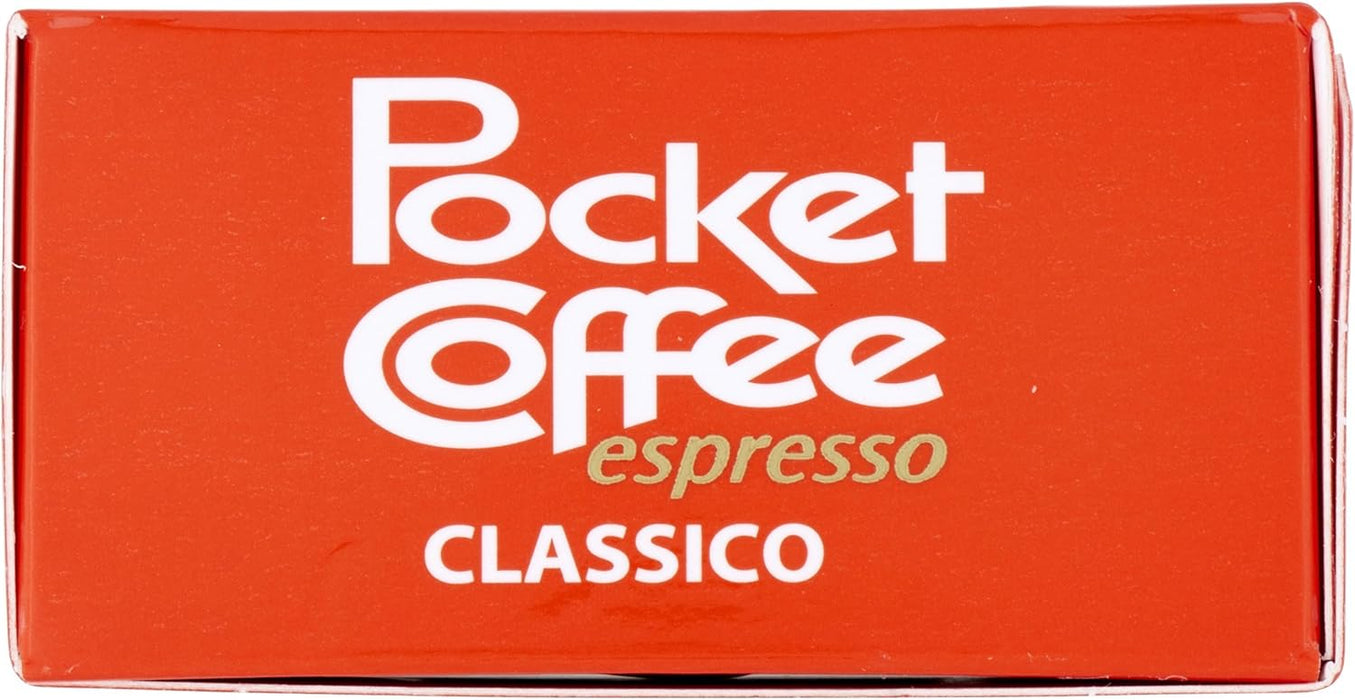 Ferrero Pocket Coffee Espresso, caja de 18 unidades (225g). El auténtico momento italiano para llevar, bombones de chocolate con un corazón de café Arábica líquido. Pocket Coffee - presentacion