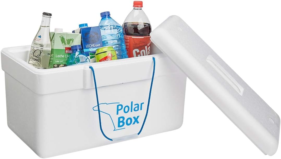 Nevera Portátil Polarbox de Poliestireno, 25 litros de capacidad. Nevera de corcho súper ligera con solo 439 gr de peso, eficiente y resistente para tus salidas. Polarbox - presentacion