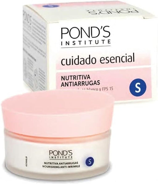 Pond's Crema Facial Nutritiva Antiarrugas, 50 ml. Una crema para pieles secas que nutre en profundidad, combate los signos de la edad y protege del sol con SPF15. Pond's - frontal