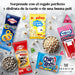 Premium Moments Caja de Snacks para Tardeo y Noche de Película. Un pack sorpresa personalizable con palomitas, pipas, Chaskis, Chips Ahoy, regalices y un amuleto coleccionable. Premium Moments - ingredientes