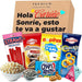 Premium Moments Caja de Snacks para Tardeo y Noche de Película. Un pack sorpresa personalizable con palomitas, pipas, Chaskis, Chips Ahoy, regalices y un amuleto coleccionable. Premium Moments - frontal