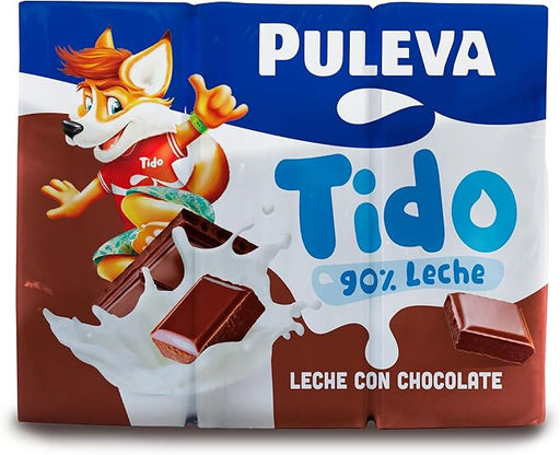 Puleva Batido de Cacao Slim, Pack de 6x200ml. Elaborado con 90% de leche, enriquecido con calcio, proteínas y vitamina D. Una merienda nutritiva y sin gluten. Puleva - frontal