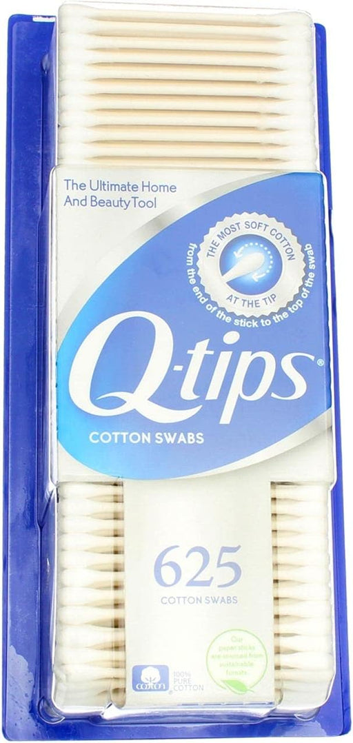 Q-tips Hisopos de Algodón (Paquete de 625 Unidades): Fabricados en EEUU con 100% algodón puro, más suaves y absorbentes para tu rutina de higiene y belleza. Q-Tips - frontal