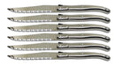 Quttin Set de 6 Cuchillos Chuleteros Inox Modelo Francés: Disfruta de un corte perfecto en tus carnes con un diseño clásico y una sierra que nunca necesita afilar. Quittin - frontal