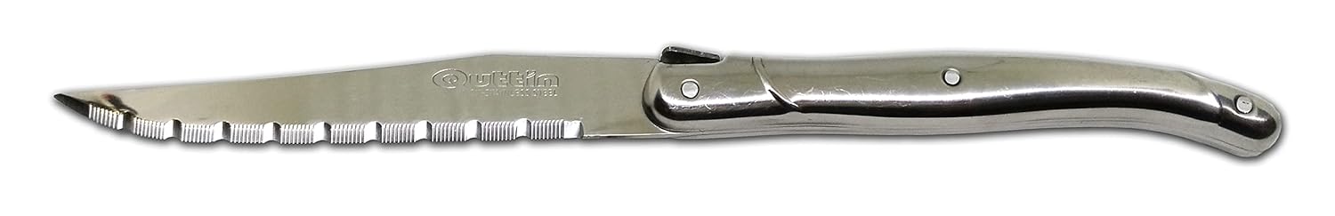 Quttin Set de 6 Cuchillos Chuleteros Inox Modelo Francés: Disfruta de un corte perfecto en tus carnes con un diseño clásico y una sierra que nunca necesita afilar. Quittin - pack