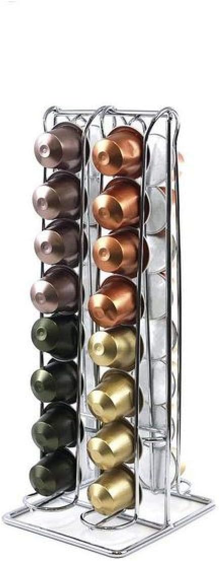 Ducomi Arabica by Quttin, Soporte para Cápsulas Nespresso, Dispensador de Acero para 32 Cápsulas. Diseño de 4 columnas para organizar tus cafés compatibles. Quttin - frontal