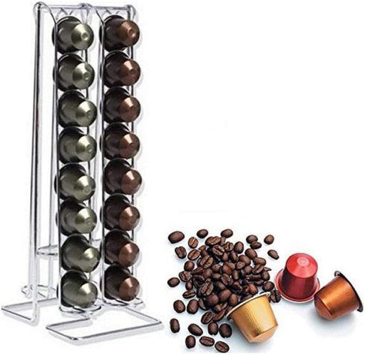 Ducomi Arabica by Quttin, Soporte para Cápsulas Nespresso, Dispensador de Acero para 32 Cápsulas. Diseño de 4 columnas para organizar tus cafés compatibles. Quttin - pack