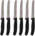 Quttin Basic Set de 6 Cuchillos de Mesa con hoja de sierra de 11cm. Un juego de cuchillos para el uso diario, resistentes y duraderos, con un práctico mango de color negro. Quttin - uso