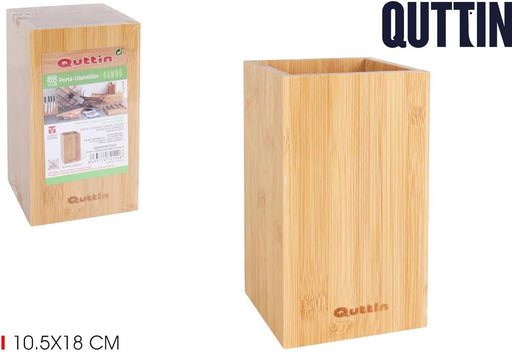Quttin Bote para Utensilios de Cocina de Bambú: Organizador de encimera elegante y sostenible (18 cm de alto) para mantener tus espátulas y cucharas ordenadas. Quttin - pack