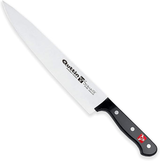 Quttin Cuchillo Cocinero Profesional Sybarite, Hoja de 25 cm. Forjado en acero inoxidable con Molibdeno Vanadio y mango ergonómico de POM con remaches. Quttin - frontal