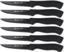Quttin Dark Set 6 Cuchillos Chuleteros (11cm): Diseño moderno con hoja de acero inox con recubrimiento cerámico antiadherente y mango ergonómico de silicona. Quttin - frontal