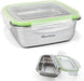 Quttin Fiambrera Cuadrada de Acero Inoxidable, 0.40L (13x13cm). Recipiente hermético con tapa de plástico sin BPA, ideal para conservar y transportar alimentos de forma segura. Quttin - frontal