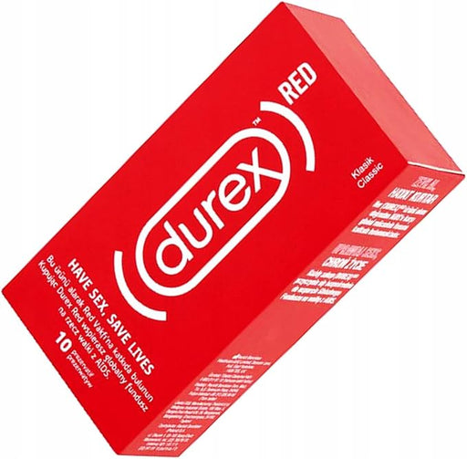 Durex Preservativos Clásicos, caja de 10 condones. El preservativo original de Durex con forma anatómica Easy-On para una experiencia sexual cómoda, natural y segura. Reckitt - frontal