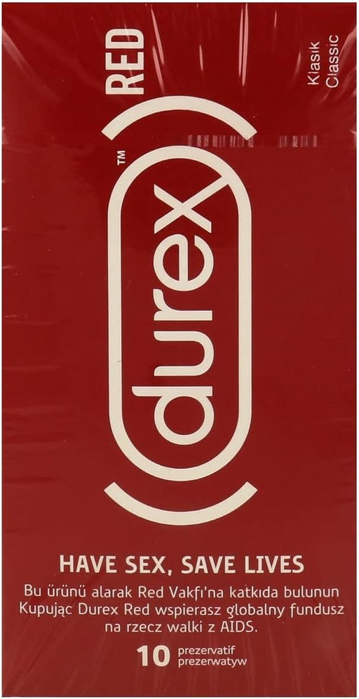 Durex Preservativos Clásicos, caja de 10 condones. El preservativo original de Durex con forma anatómica Easy-On para una experiencia sexual cómoda, natural y segura. Reckitt - pack