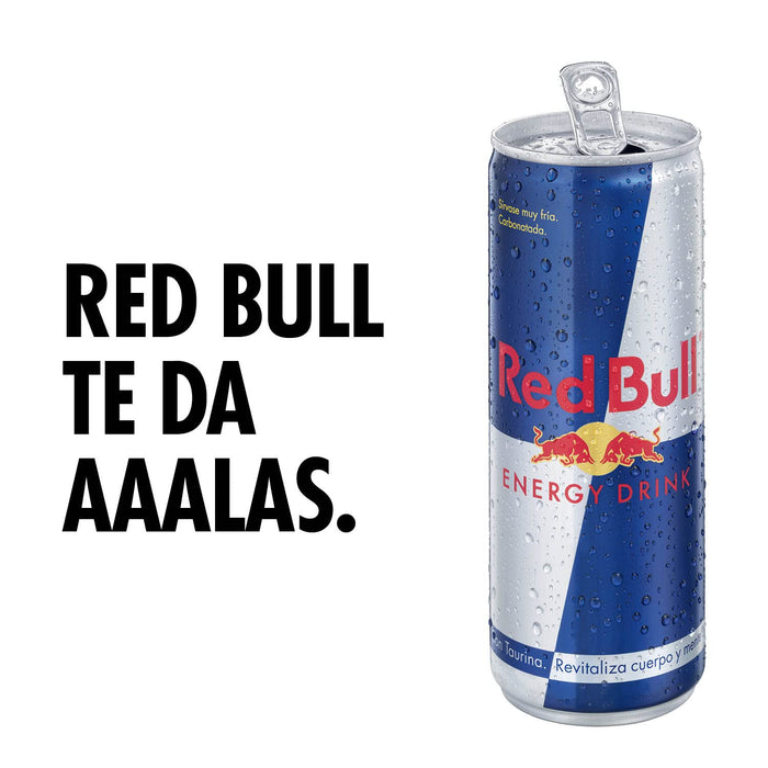 Red Bull Bebida Energética, pack de 8 latas de 250 ml. La bebida funcional con cafeína para cuando necesitas un impulso que revitalice tu cuerpo y mente. Red Bull - detalle