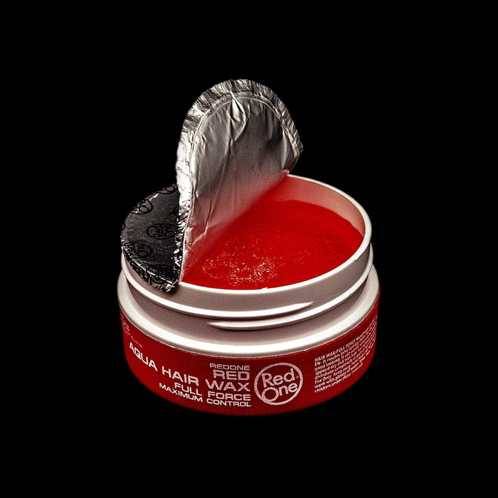 RedOne Aqua Hair Wax Full Force Roja, Pack de 4 botes de 150ml. Cera para el pelo con fijación fuerte y acabado brillante, ideal para un control máximo de tu peinado. Redone - detalle
