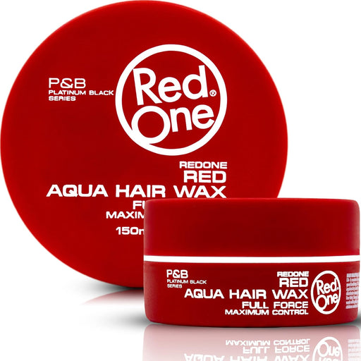 RedOne Aqua Hair Wax Full Force Roja, Pack de 4 botes de 150ml. Cera para el pelo con fijación fuerte y acabado brillante, ideal para un control máximo de tu peinado. Redone - pack