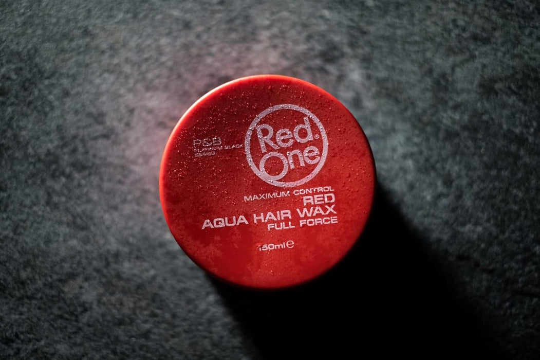 RedOne Aqua Hair Wax Full Force Roja, Pack de 4 botes de 150ml. Cera para el pelo con fijación fuerte y acabado brillante, ideal para un control máximo de tu peinado. Redone - uso