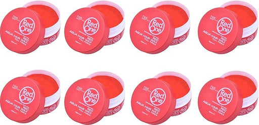 RedOne Cera para el Cabello Red Aqua, Pack Profesional de 8 botes de 150ml. Cera multifunción para todo tipo de cabello que fija, controla el frizz, suaviza y da brillo. Redone - frontal