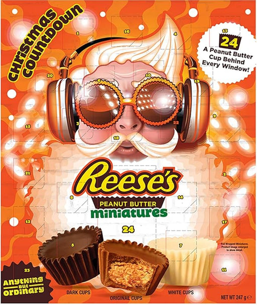 Calendario de Adviento Reese's con 24 sorpresas de chocolate y mantequilla de cacahuete (250g). El regalo de Navidad perfecto para los amantes del sabor americano. Reese's - frontal