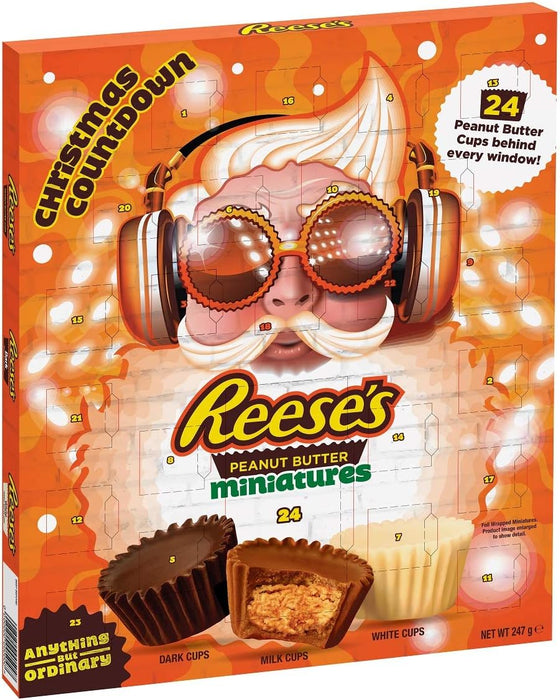 Calendario de Adviento Reese's con 24 sorpresas de chocolate y mantequilla de cacahuete (250g). El regalo de Navidad perfecto para los amantes del sabor americano. Reese's - pack