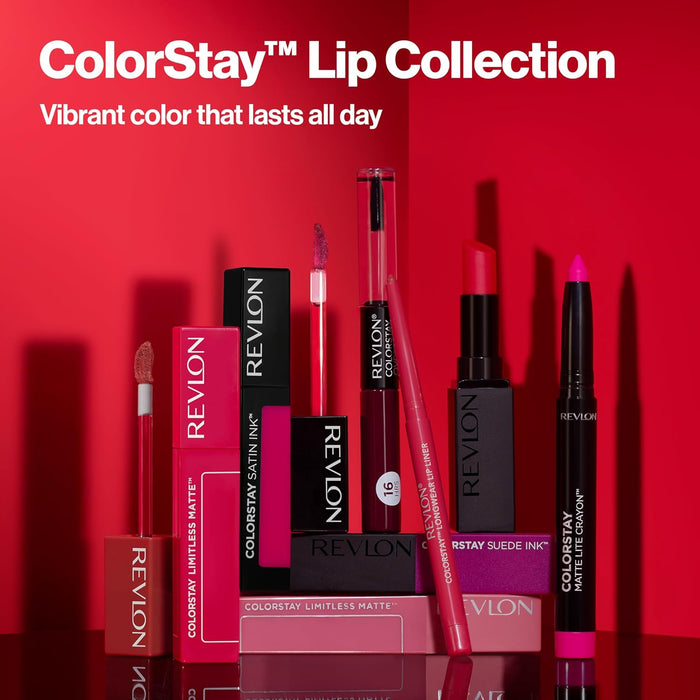 Revlon ColorStay Overtime Pintalabios Larga Duración 2 Pasos, Tono 020 Perennial Plum. Un labial líquido con top coat brillante para un color y confort hasta 16 horas. Revlon - extra