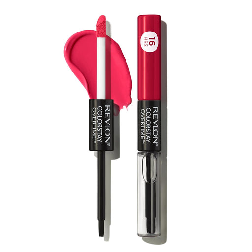 Revlon ColorStay Overtime Pintalabios Larga Duración 2 Pasos, Tono 020 Perennial Plum. Un labial líquido con top coat brillante para un color y confort hasta 16 horas. Revlon - frontal