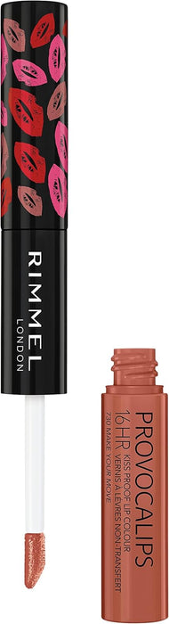 Rimmel London Provocalips 730 Make Your Move, un labial líquido permanente en un sofisticado tono nude que se mantiene perfecto y cómodo por hasta 16 horas. Rimmel London - pack