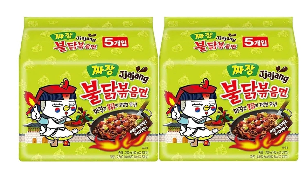 Pack de 5 Samyang Buldak Jjajang. La Fusión Perfecta de Fideos Coreanos de Pollo Picante y la Salsa Agridulce de Frijol Negro (Jjajangmyeon). Un Sabor Único. Samyang - extra