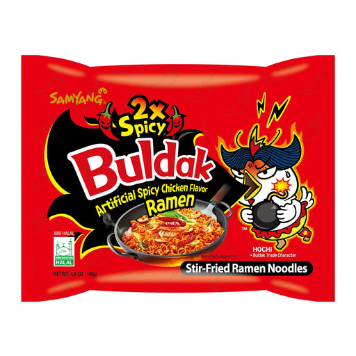 Samyang Buldak Ramen Coreano de Pollo Picante, Pack de 5x140g. El reto de fideos instantáneos más famoso del mundo, con una textura increíble y un sabor a pollo picante inolvidable. Samyang - pack