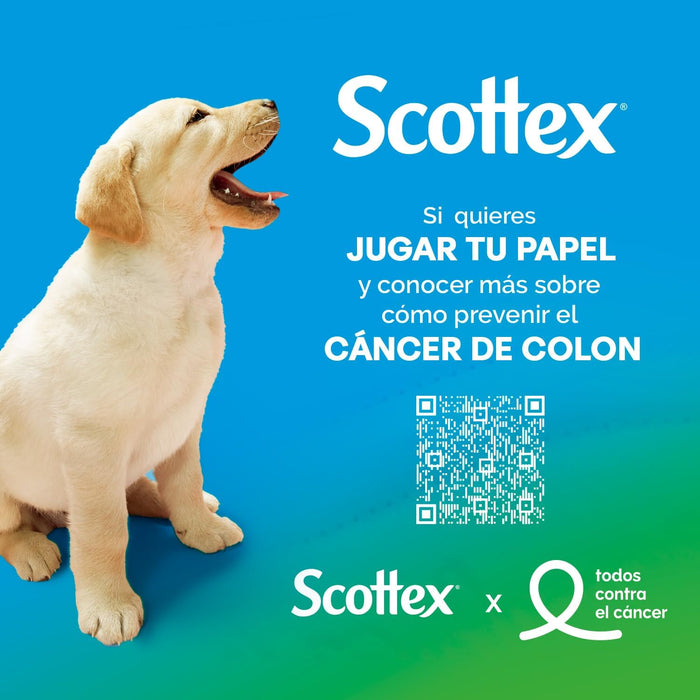 Pack Ahorro de Papel Higiénico Scottex Original con 96 rollos. Formato familiar con 6 paquetes de 16 rollos, con la textura OndaSuave para un cuidado completo. Scottex - lateral