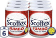 Scottex Jumbo Papel de Cocina Multiusos (Pack 6 Rollos): Descubre el papel de cocina más grande y resistente, diseñado para absorber más y ayudarte en todas las tareas del hogar. Scottex - frontal
