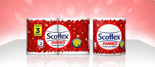 Scottex Jumbo Papel de Cocina Multiusos (Pack 6 Rollos): Descubre el papel de cocina más grande y resistente, diseñado para absorber más y ayudarte en todas las tareas del hogar. Scottex - pack