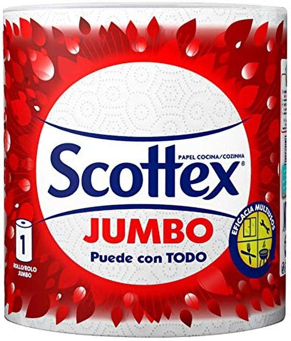 Scottex Jumbo Papel de Cocina Multiusos (Pack 6 Rollos): Descubre el papel de cocina más grande y resistente, diseñado para absorber más y ayudarte en todas las tareas del hogar. Scottex - uso