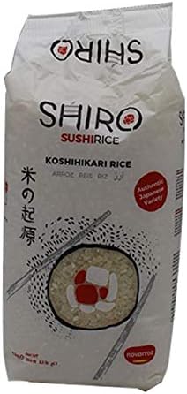 Arroz para Sushi Shiro Premium, Paquete de 1kg. Auténtica variedad japonesa Koshihikari 100% de grano corto y gordo, ideal para preparar sushi, nigiri y maki perfectos. Shiro - detalle